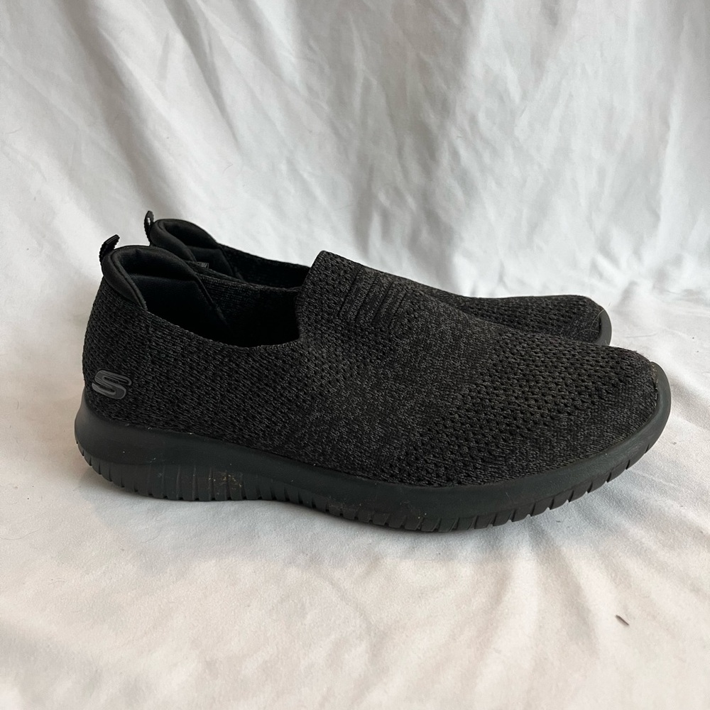 Womens Sketchers grey air cooled memory foam slip on shoes sneakers size 8